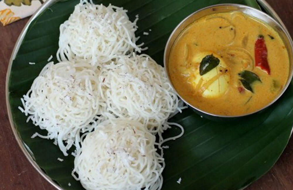 Traditional Kerala Dishes,Idiyappam & Egg Curry